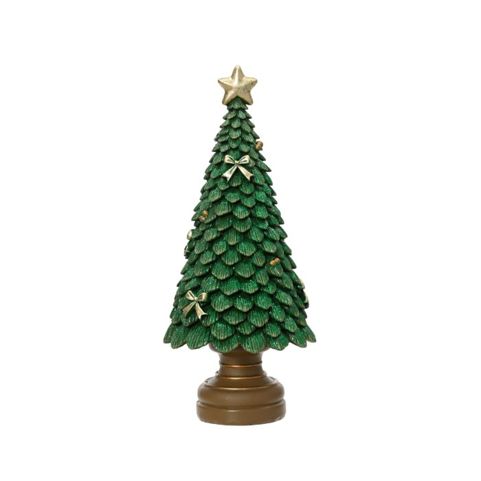 ALBERO VERDE GLITTER STELLA ORO H.23